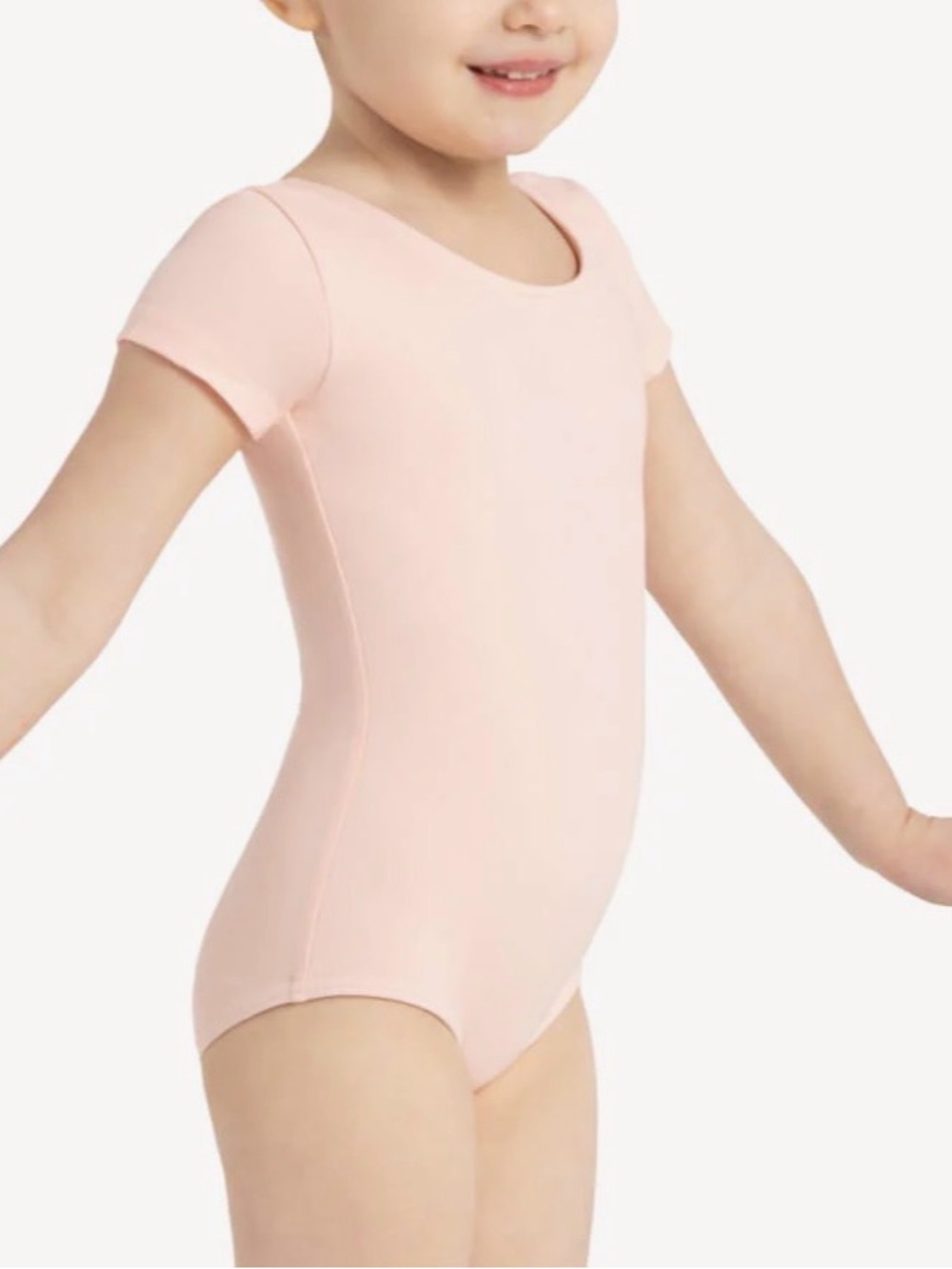 Capezio Light Pink Short-Sleeve Kids One-Piece Leotard